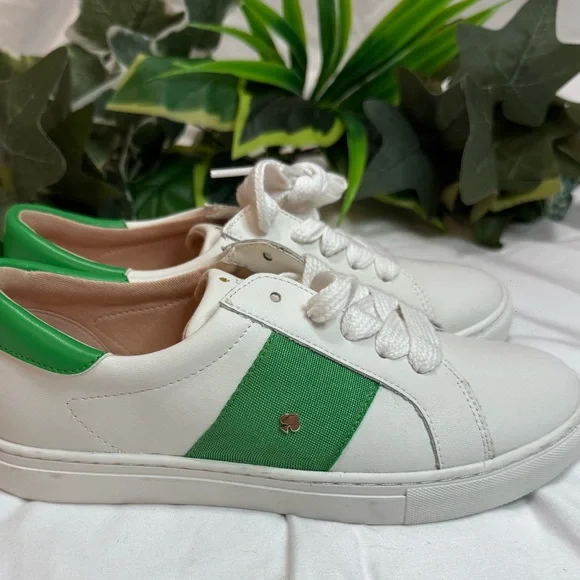 Kate Spade White and Green Sneakers - Picture 4 of 7